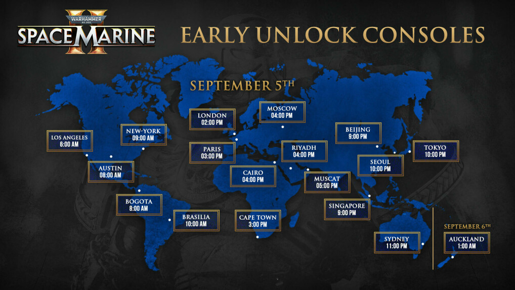 Release times for Warhammer 40,000 Space Marine 2 - Image 1 of 3