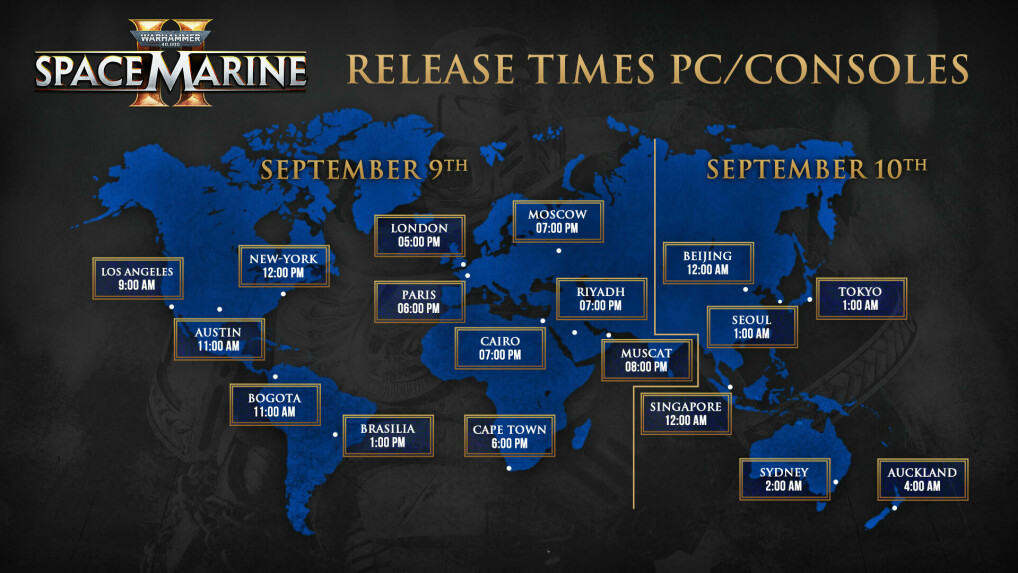 Release times for Warhammer 40,000 Space Marine 2 - Image 3 of 3