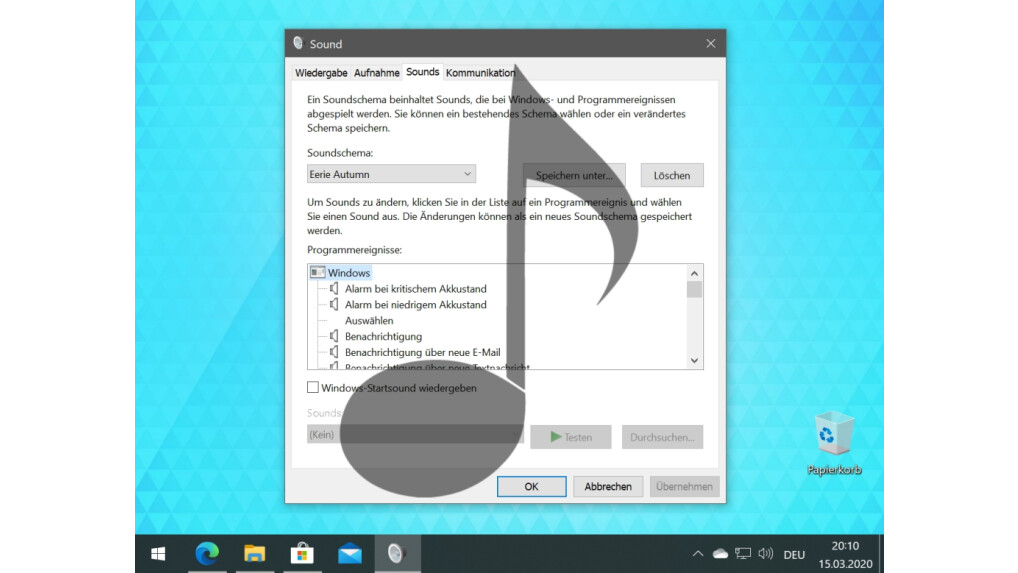 Change Windows 10 system sound-how it works