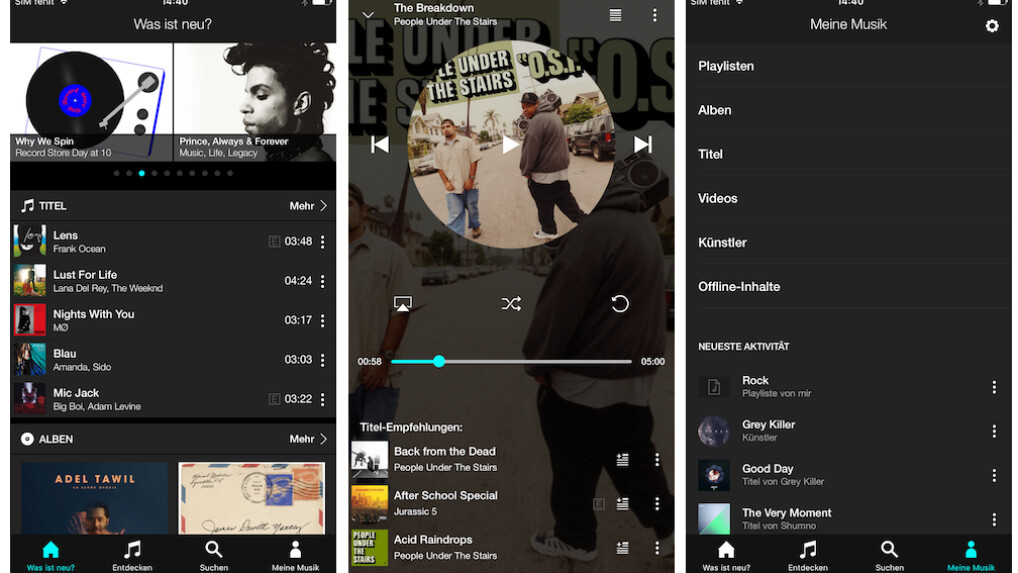 Die Tidal-App auf dem iPhone.