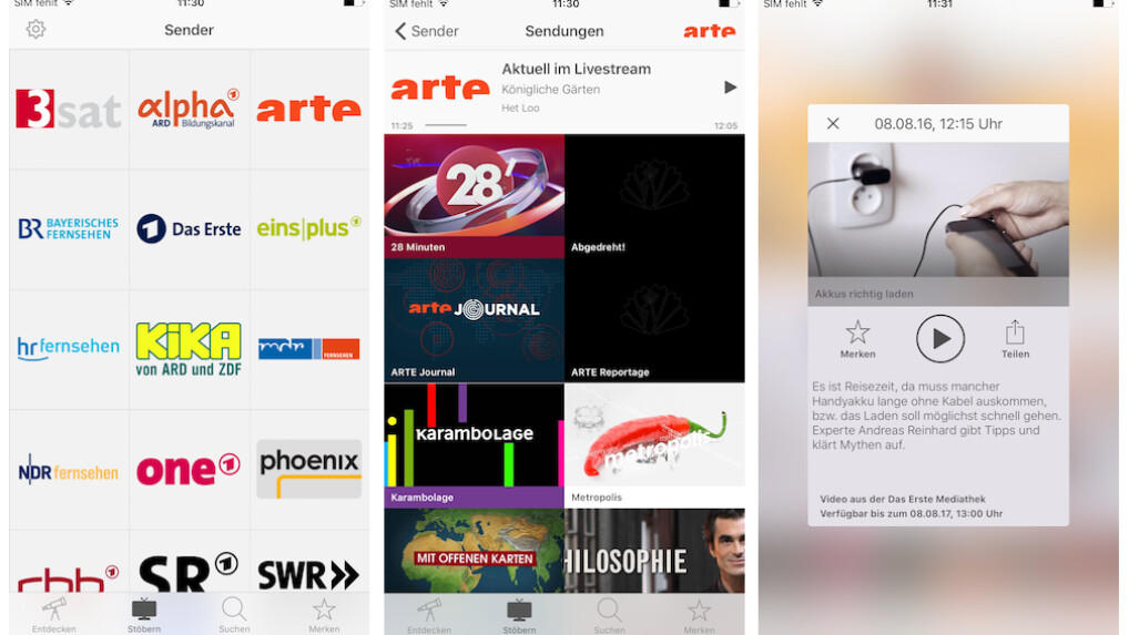 Die pavo-App auf dem iPhone.