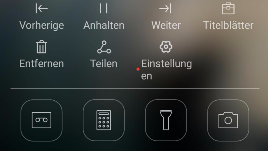 Huawei guckt sich bei der Emotion UI eine Menge von Apples iOS ab. So gibt es auf dem Sperrbildschirm ein praktisches Kontrollzentrum.
