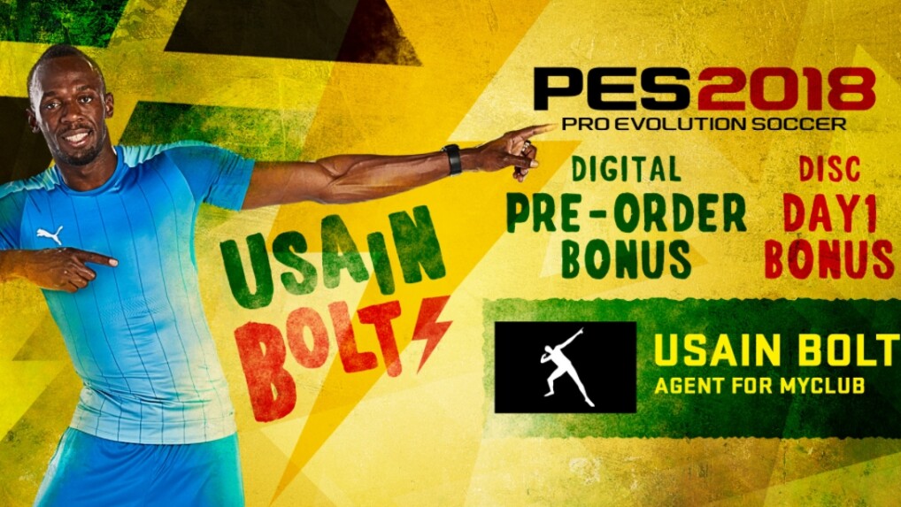 Spielt Usain Bolt in PES 2018. Das ist kein Scherz.