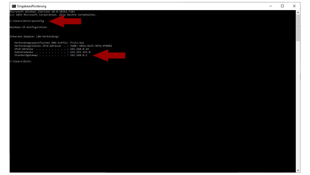 DSL Failure-Step 2: Find out the IP setting "class =" lazy