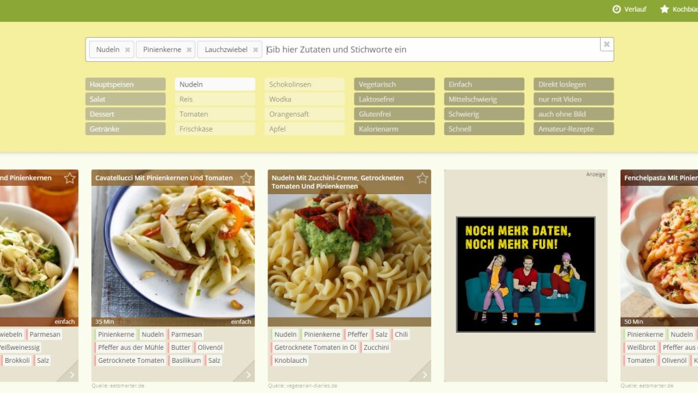 Remtegourmet is the meta search engine for the rest of the recipes.