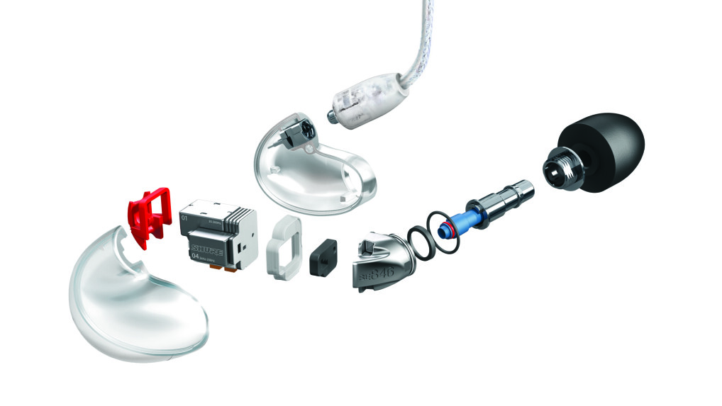 Explosionszeichnung der Shure SE846.
