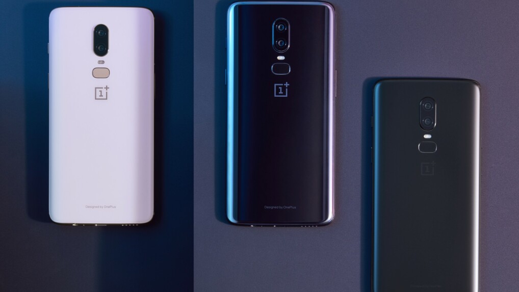 Die Farbvarianten des OnePlus 6 im Überblick: Links seht ihr die kommende Farbe "Silk White", in der Mitte die Variante "Mirror Black" und rechts die Farbvariante "Midnight Black".