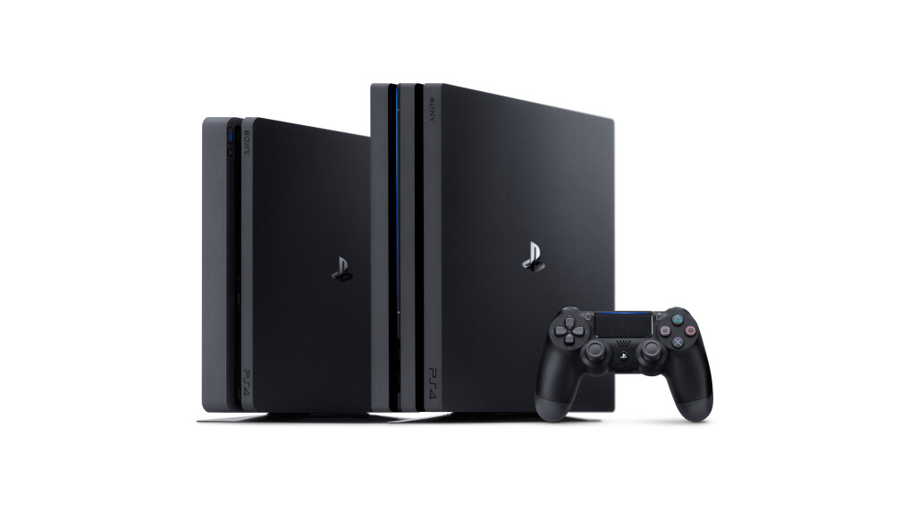 Here you can see the slim PS4 and the new PS4 Pro.