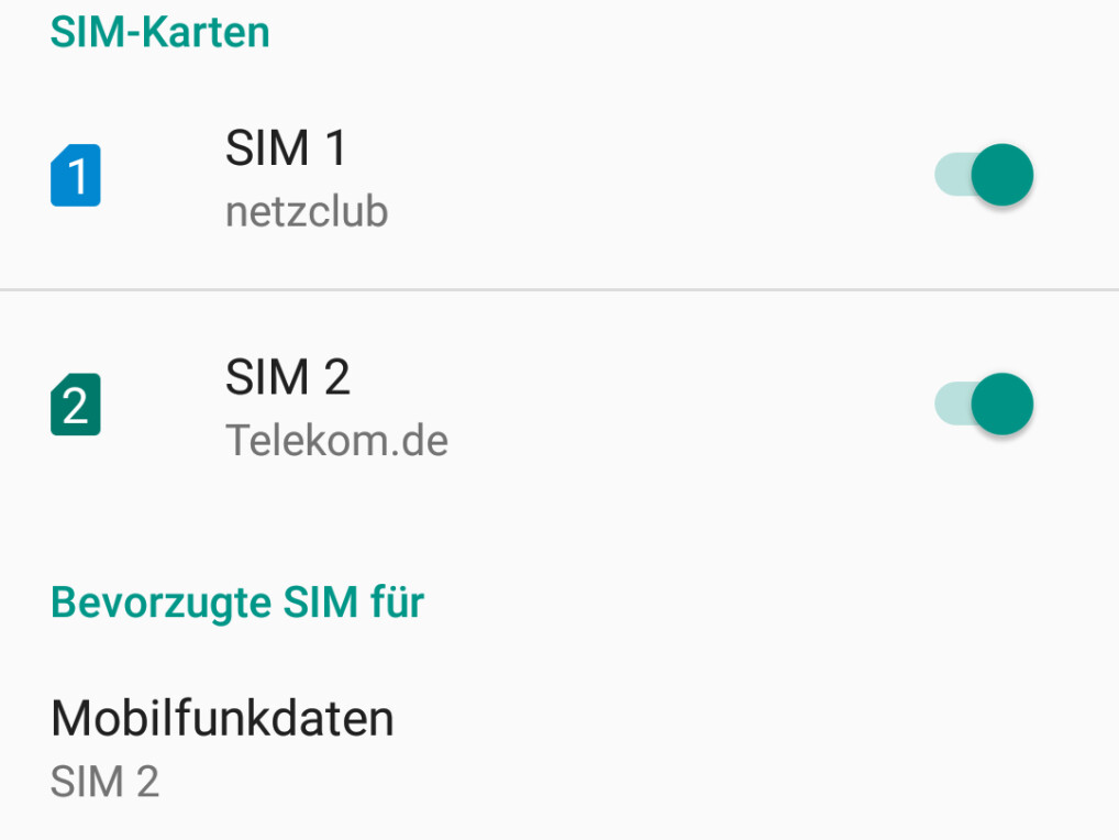 Dual-SIM-Einstellungen des BQ X5 Plus