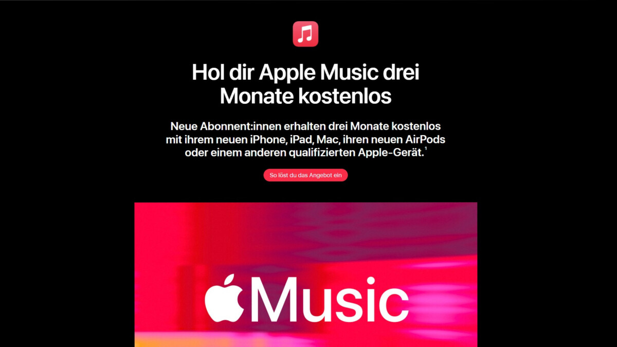 Aktuell könnt ihr Apple Music bis zu drei Monate lang testen (Stand: September 2024).