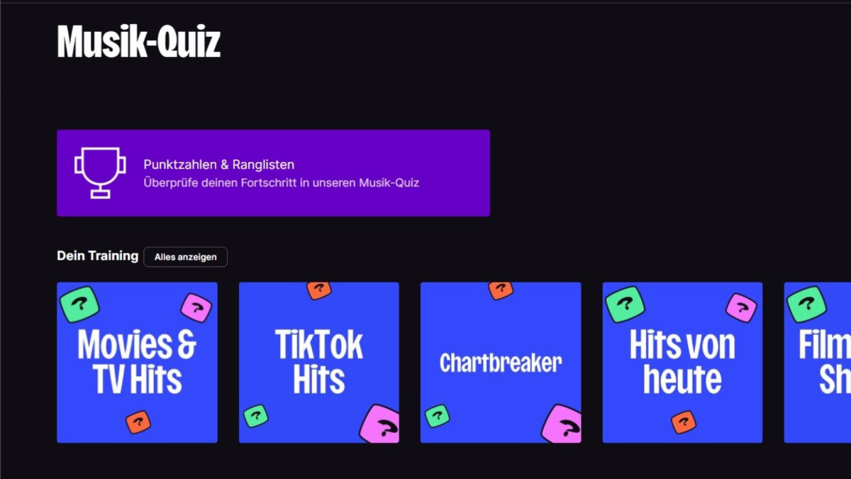 Mit dem Musik-Quiz könnt ihr euer Wissen auf die Probe stellen und auch gegen Freunde antreten.