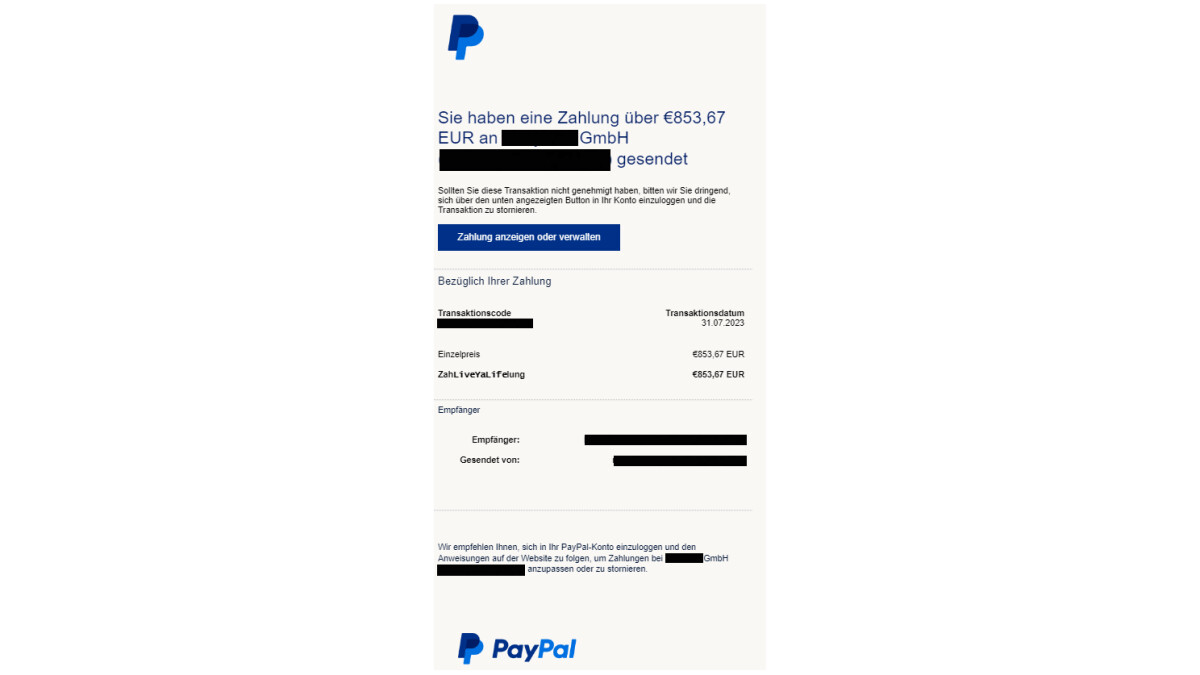 PayPal Phishing 850 Euro Von Eurem Konto Gestohlen NETZWELT