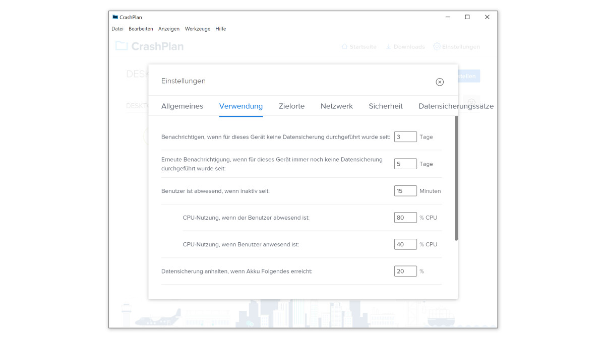 You can set the Backup Parameter when setting up.