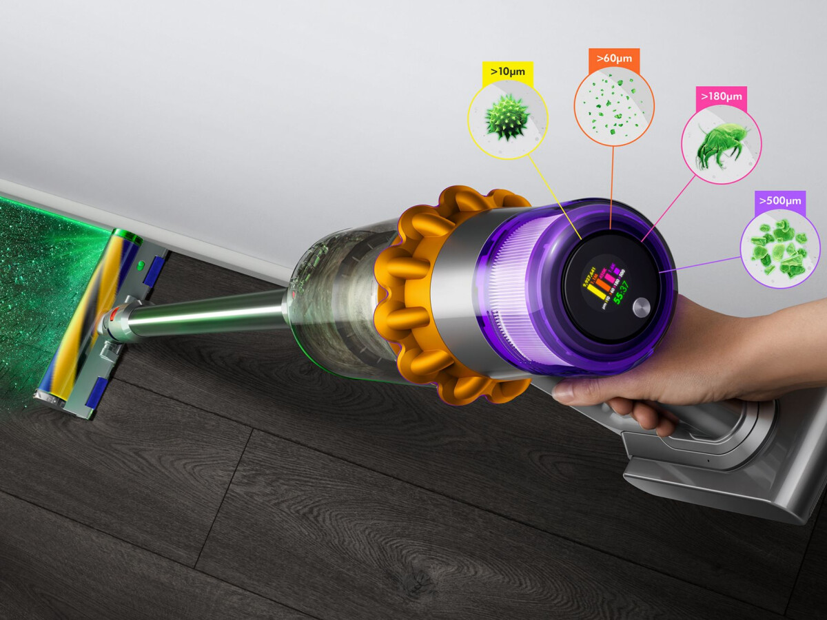 Dyson V15 Detect Absolute has an LCD display.