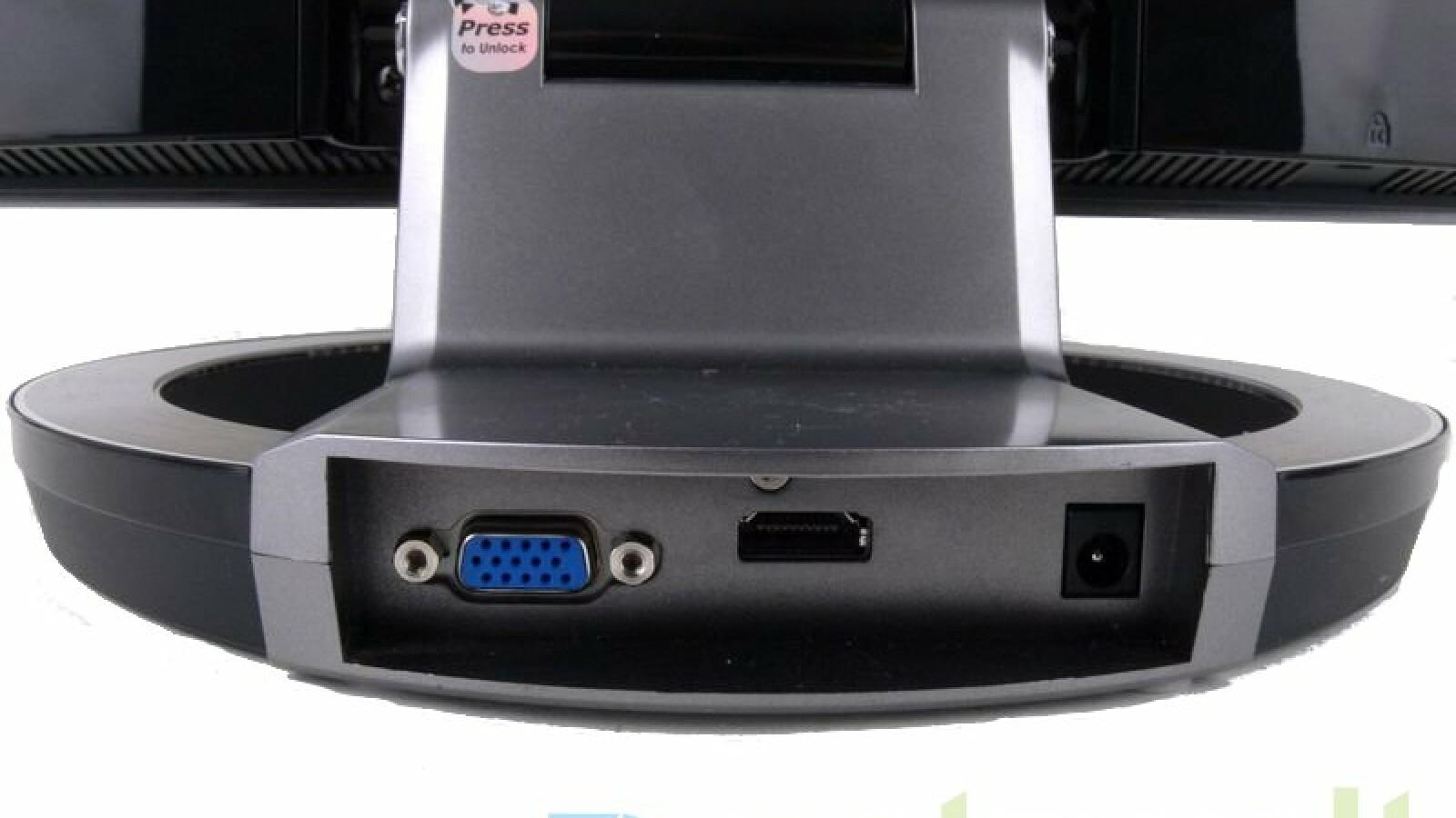 Wenig Anschlüsse - nur VGA-, HDMI- und der Stromanschluss besitzt der Monitor.