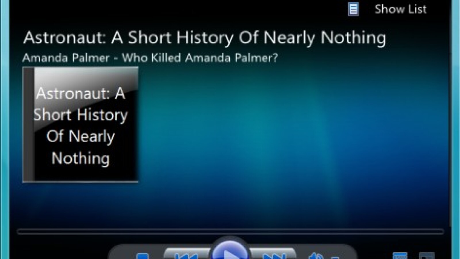 Der Windows Media Player 12 unterscheidet start zwichen der Medien-Bibliothek und dem abgespeckten Abspielmodus.