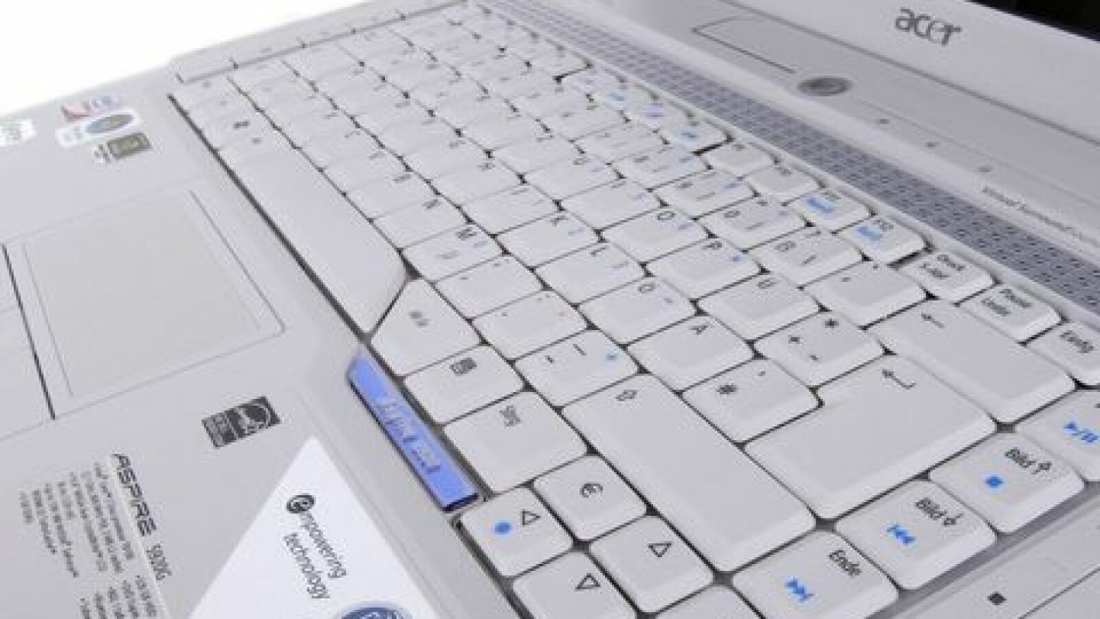 Blick auf die Tastatur.