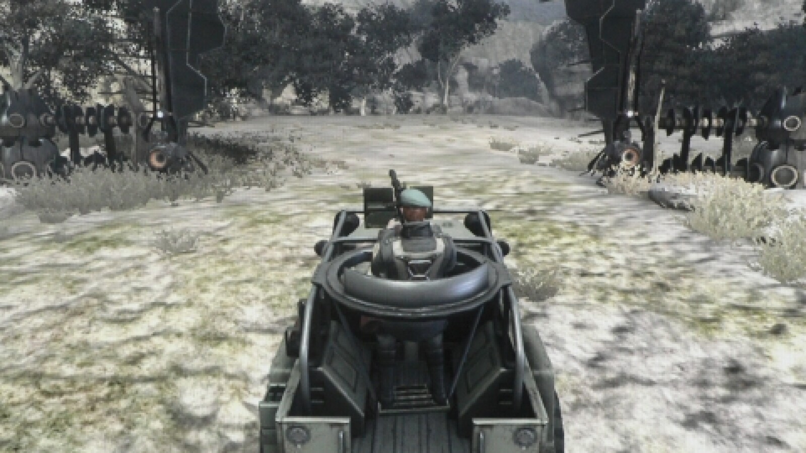 Mit dem Jeep wird die wenig einladende Umgebung erkundet