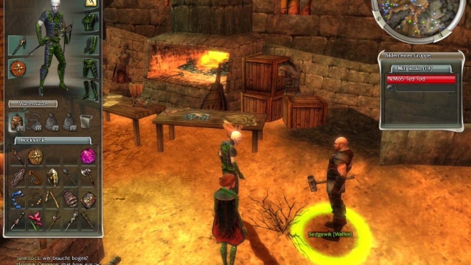 Waffen und Rüstungen werden von Handwerkern angepasst. Auf speziellen Märkten bieten Händler ihre Waren feil. Das so genannte Crafting, das Anfertigen von Gegenständen, spielt in Guild Wars eine untergeordnete Rolle