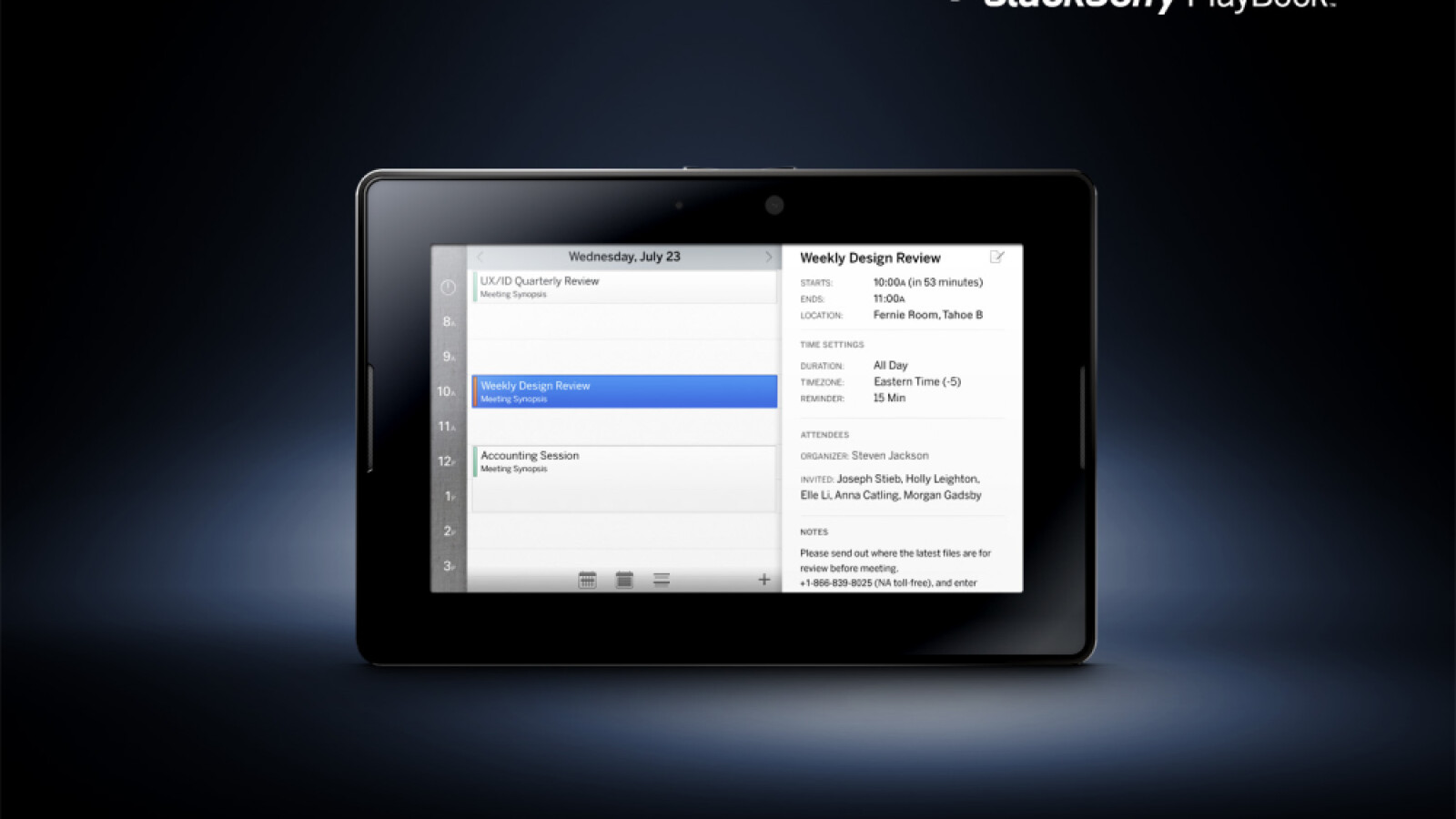 Der Tablet-PC soll speziell für die Bedürfnisse von Geschäftskunden designed sein. (Bild: RIM)