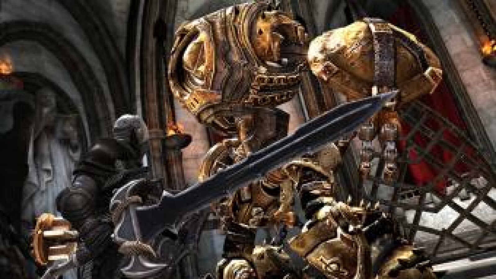 Der Ablauf ist immer derselbe: Erst balgt man sich mit ein paar Monstrositäten. Dann steht man irgendwann vor dem Gottkönig, stirbt im Duell - und fängt von vorne an. Allerdings mit dem Erfahrungsschatz und den Waffen des Vorgängers ... (Bild: Epic Games)