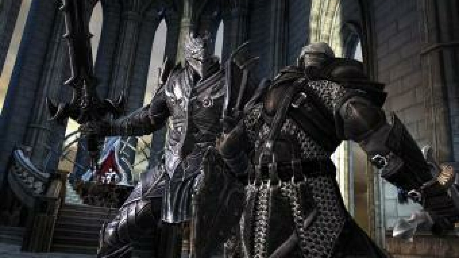 Der Handlanger des Gottkönigs (im Hintergrund) ist trotz seines imposanten Auftritts kein allzu großes Problem. (Bild: Epic Games)