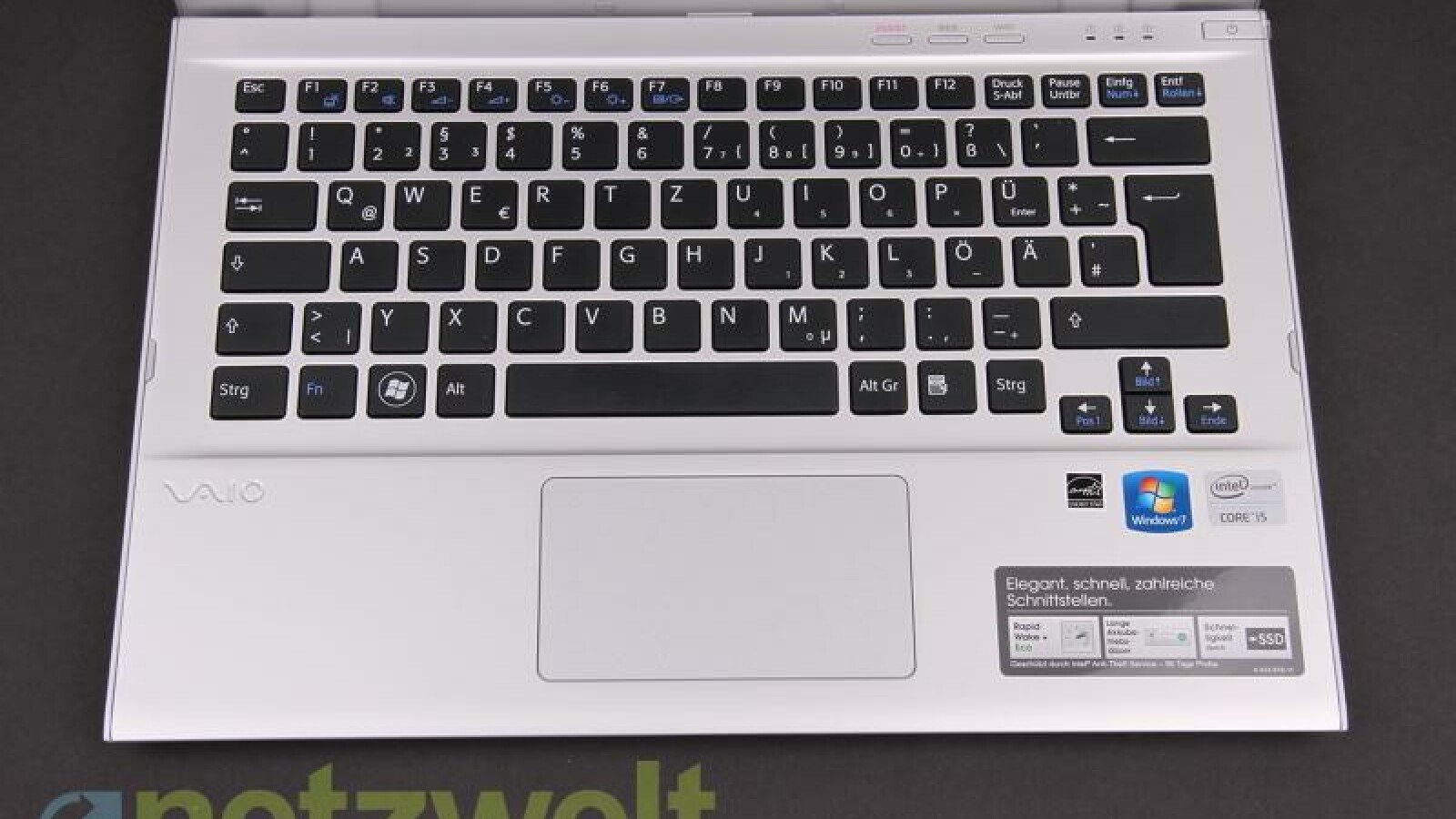 Schwamm drüber: Auf einen separaten Nummernblock müssen die allermeisten Ultrabook-Nutzer verzichten. (Bild: netzwelt)