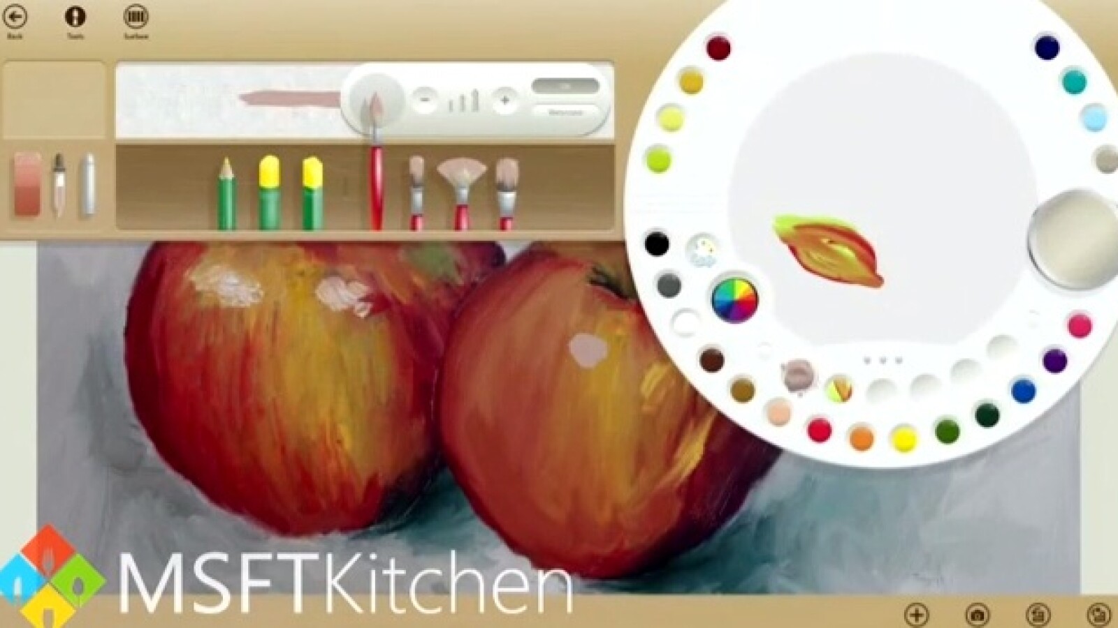 Die Anwendung Fresh Paint wird nach dem Update Wasserfarben beinhalten. (Bild: MSFT Kitchen)