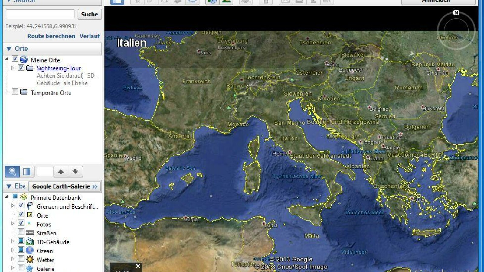 Google Earth Reiseführer. (Bild: Google Earth)