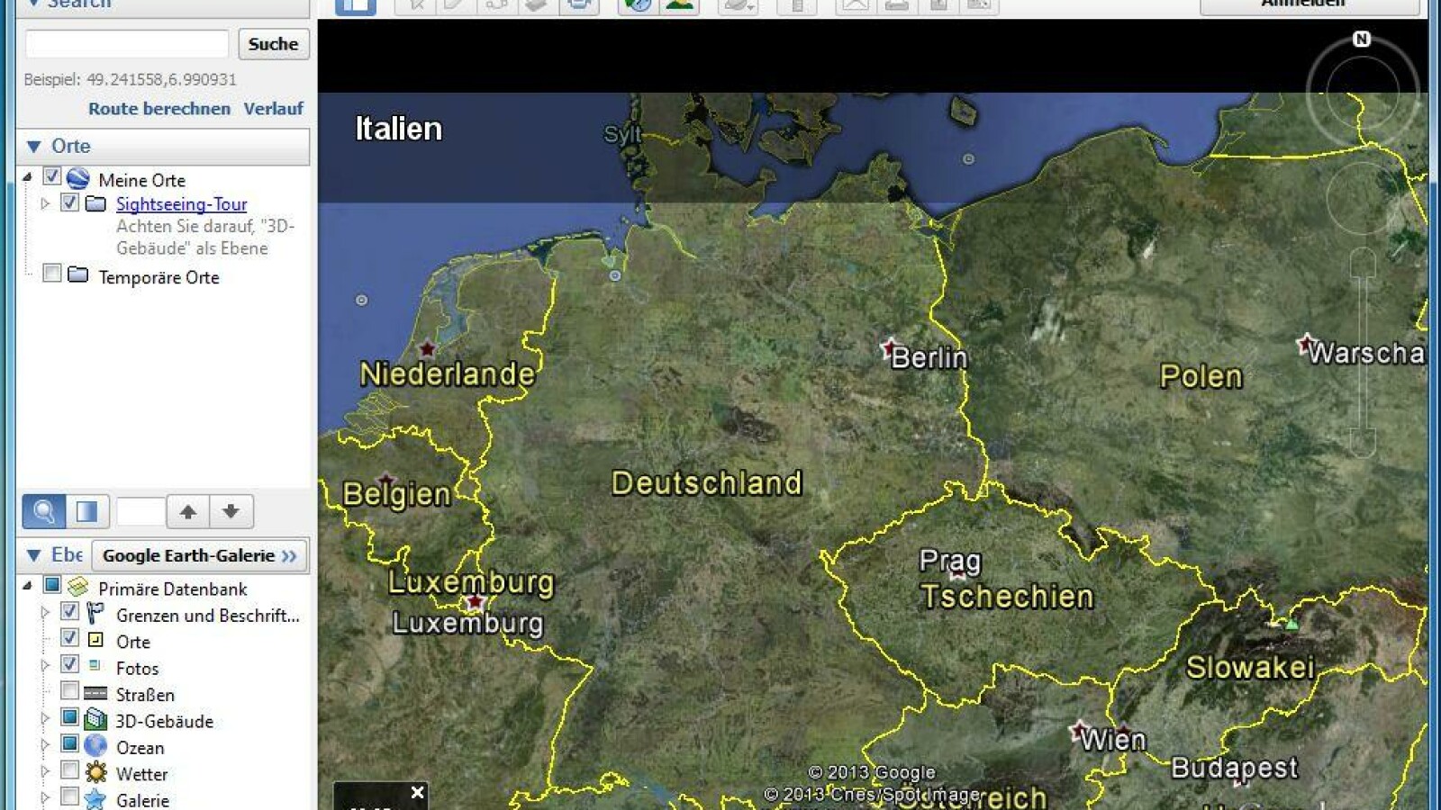 Google Earth Reiseführer. (Bild: Google Earth)
