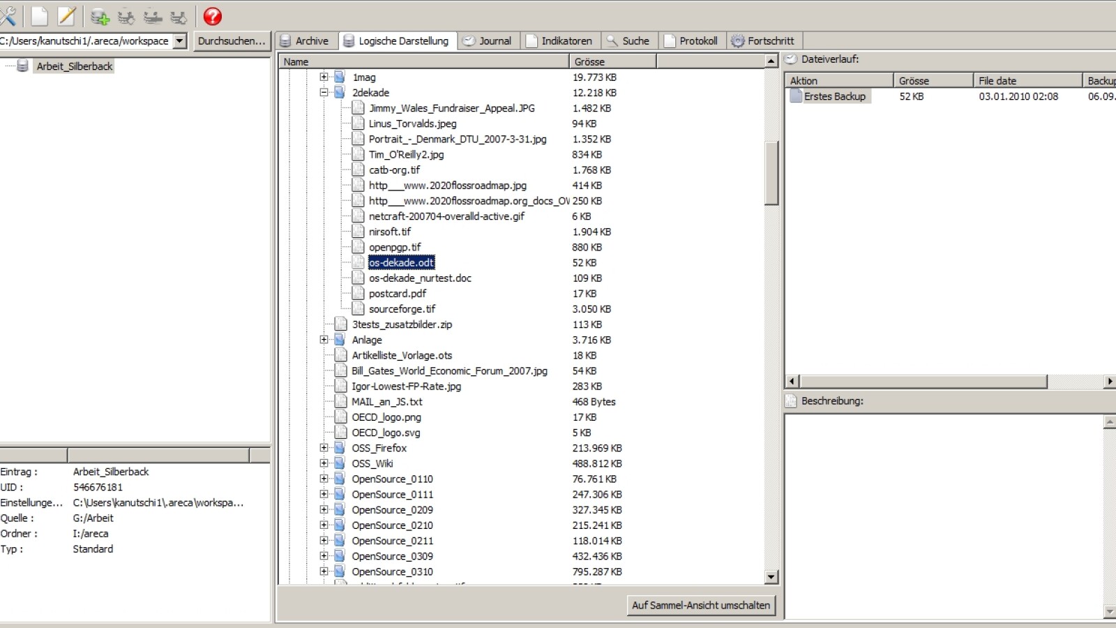 Schön ist Areca nicht, aber zeitgesteuerte Datei-Backups erledigt das Gratis-Tool problemlos. (Bild: Screenshot Areca)