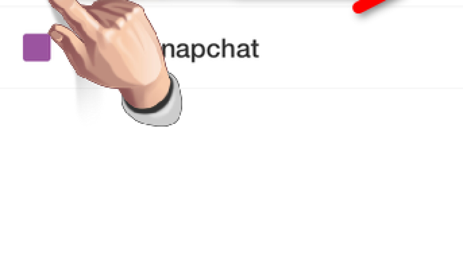 Wischen Sie mit Ihrem Finger auf einer Konversation von links nach rechts, um diese zu öffnen. (Bild: Screenshot/Snapchat)