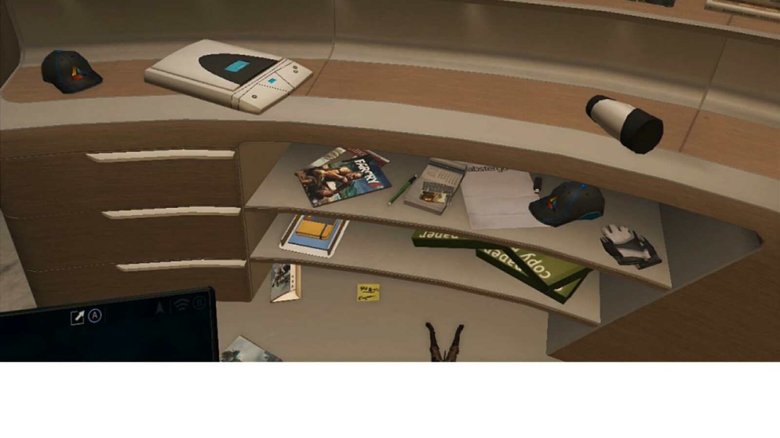 Im Abstergo-Gebäude findet ihr gefühlt zweihundert Kopien von Far Cry 3 und andere Ubisoft-typische "Easter Eggs".