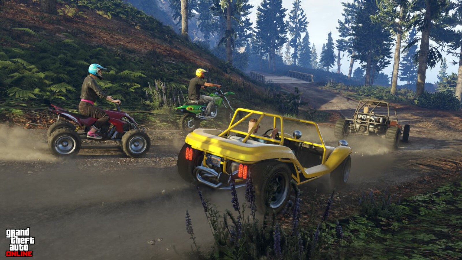 Ein Off-Road-Rennen in der CurrentGen-Version von GTA Online.