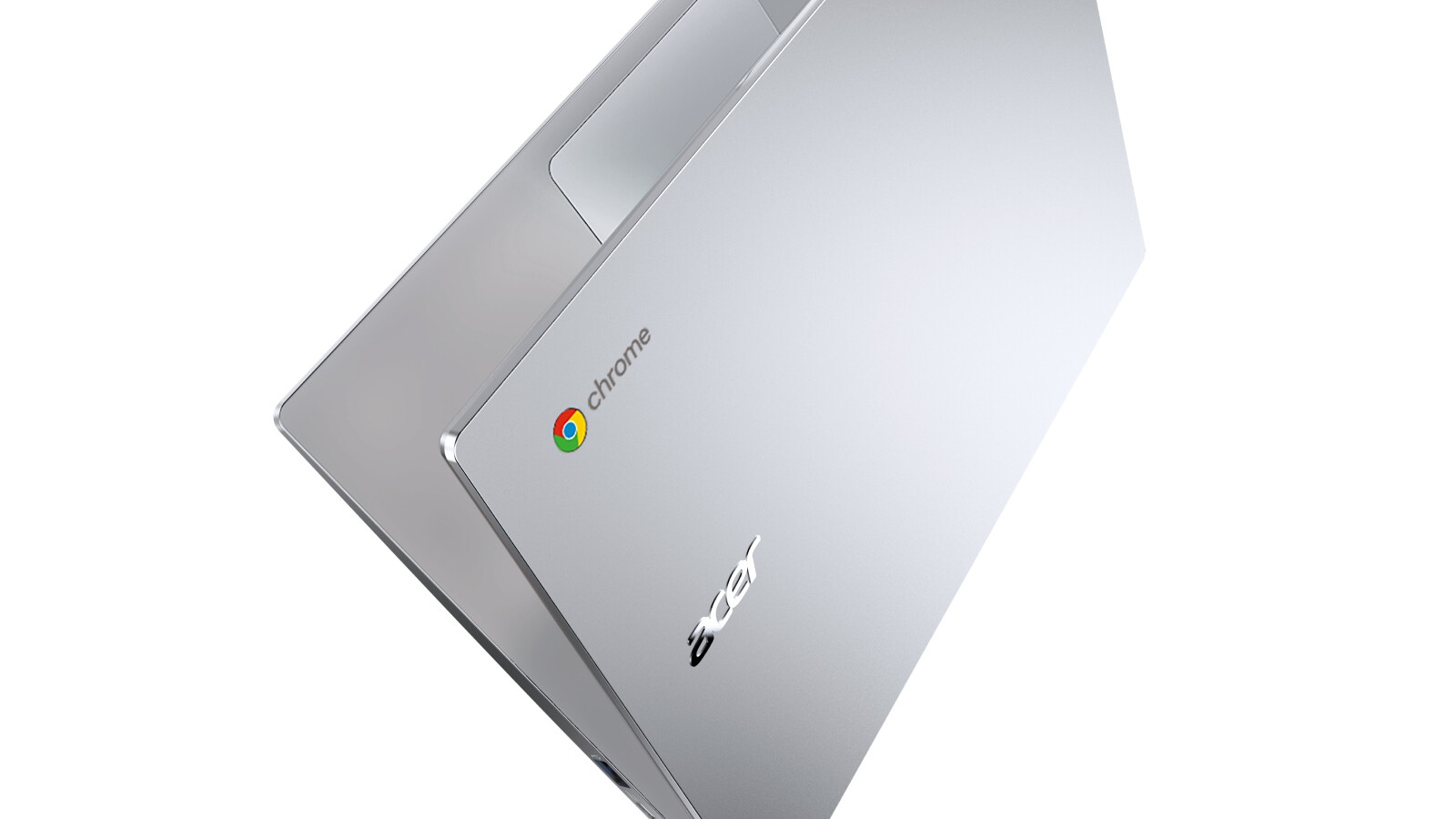 Auf der Rückseite des neuen Acer Chromebooks seht ihr wie üblich ein Chrome-Logo.