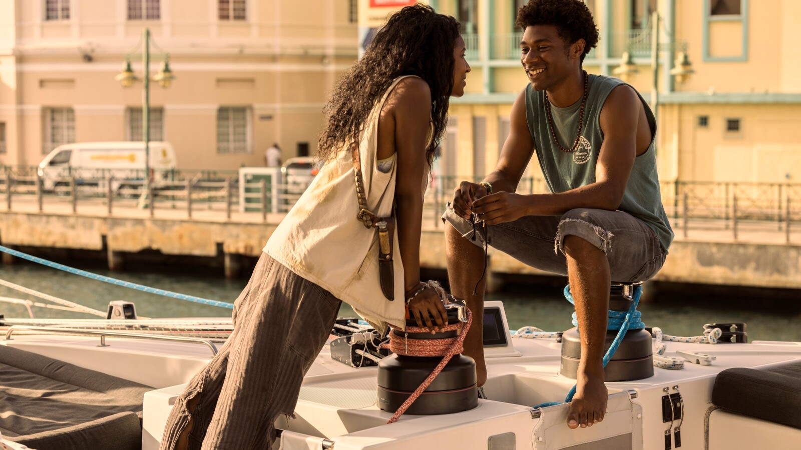 Outer Banks Staffel 3, Folge 2: Carlacia Grant als Cleo, Jonathan Daviss als Pope