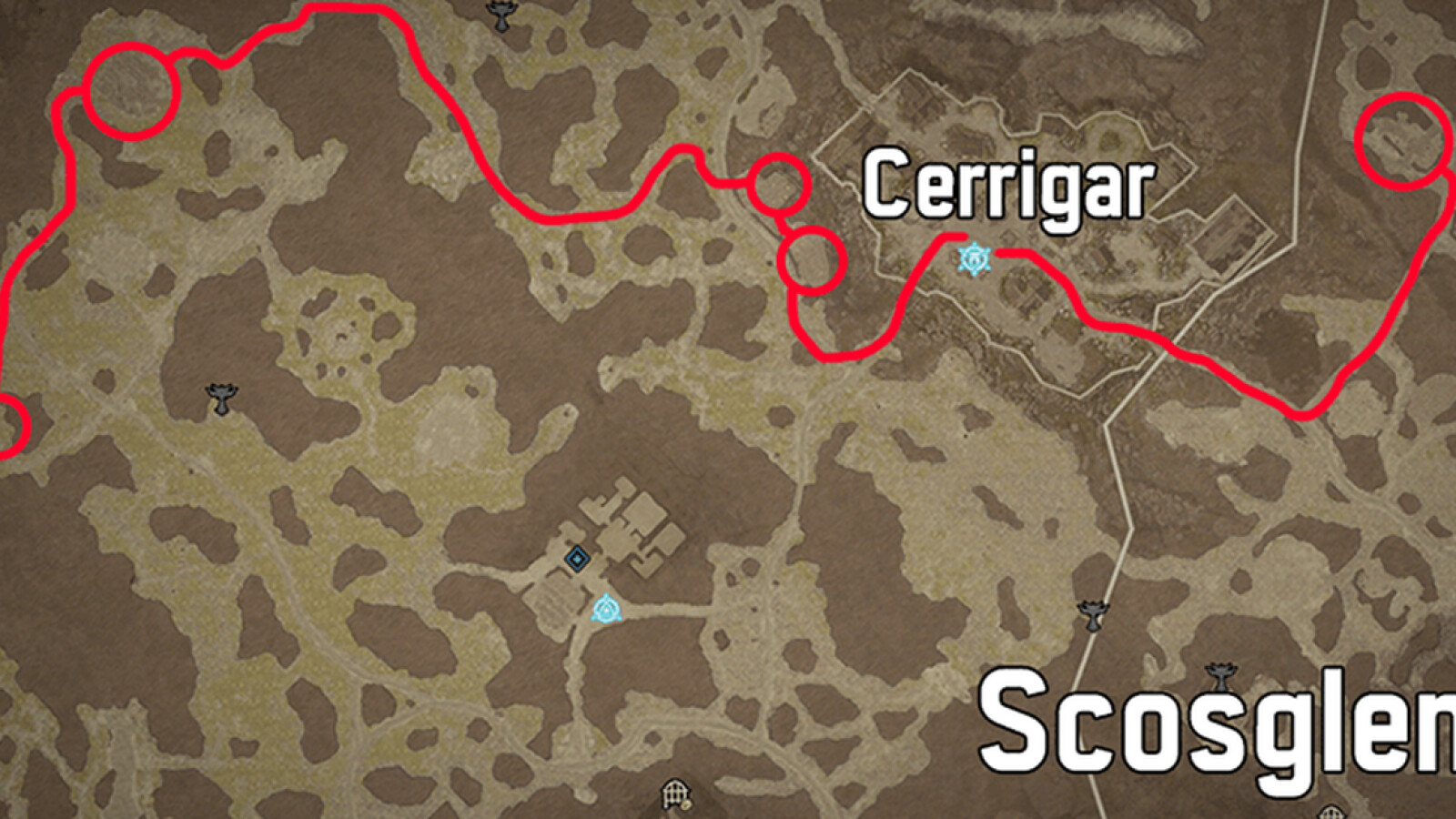 In Scosglen sind Kühe in dem angezeigten Bereich eher nördlich zu finden.