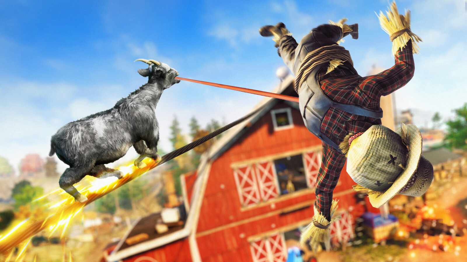 Goat Simulator 3 ist ein humorvolles Sandbox-Spiel, in dem ihr als Ziege Chaos in einer offenen Welt anrichten.