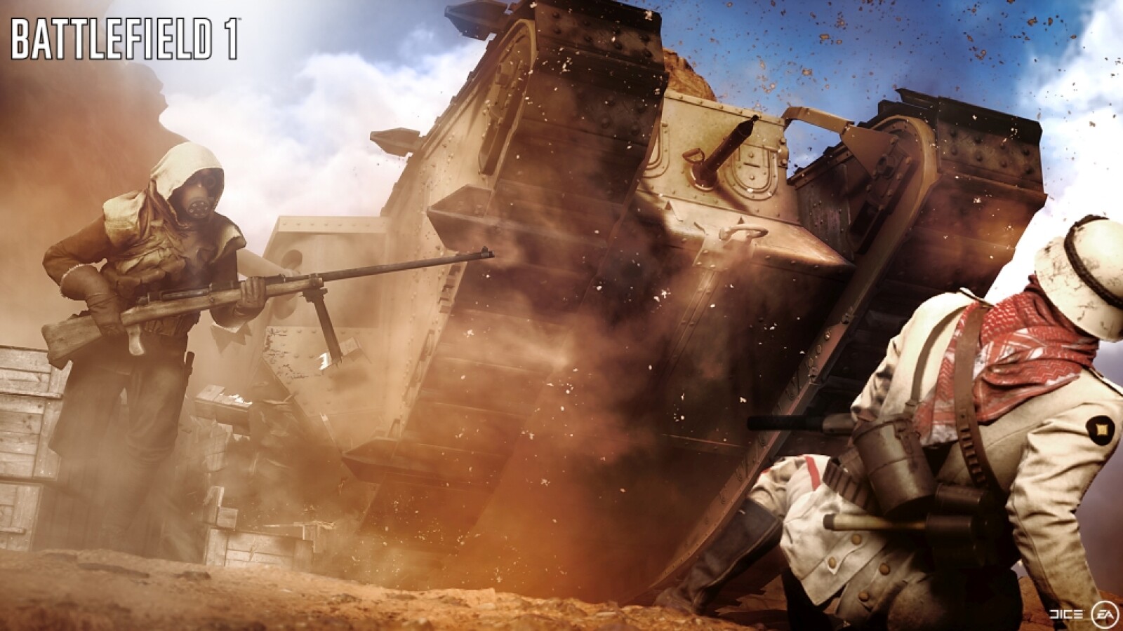Gasmasken und alte Panzer: EA erinnert mit Battlefield 1 stark an Bilder des Ersten Weltkrieges.