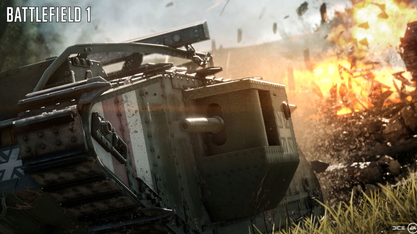Mit mächtigen Panzern rollt ihr in Battlefield 1 über das Gelände.