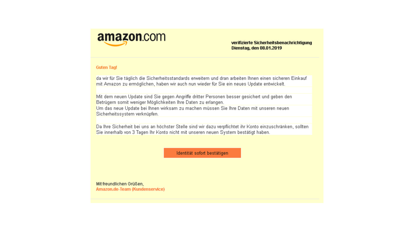 Verschieden Varianten Von Phishing Mails Im Namen Von Amazon Netzwelt