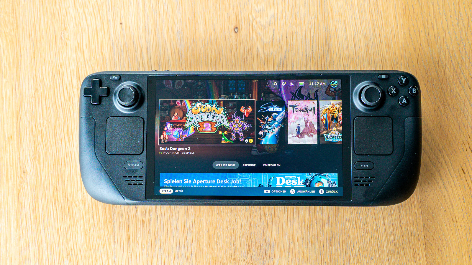 Auf dem Gerät läuft Valves eigenes Betriebssystem: SteamOS 3