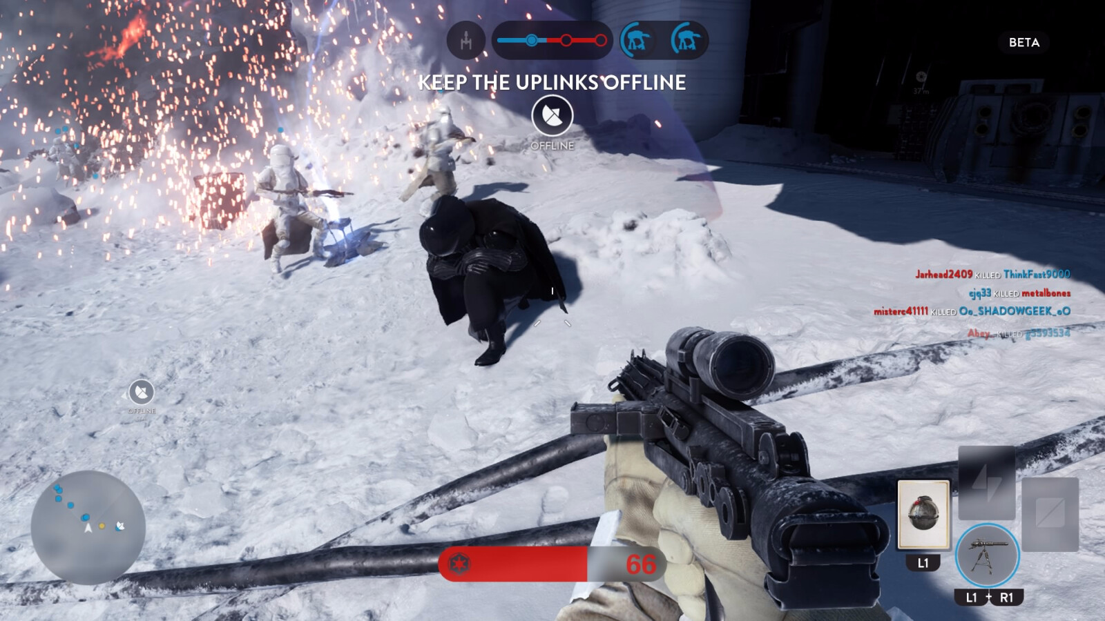 Besuch von ganz oben. Darth Vader taucht plötzlich auf dem Eisplaneten Hoth auf.