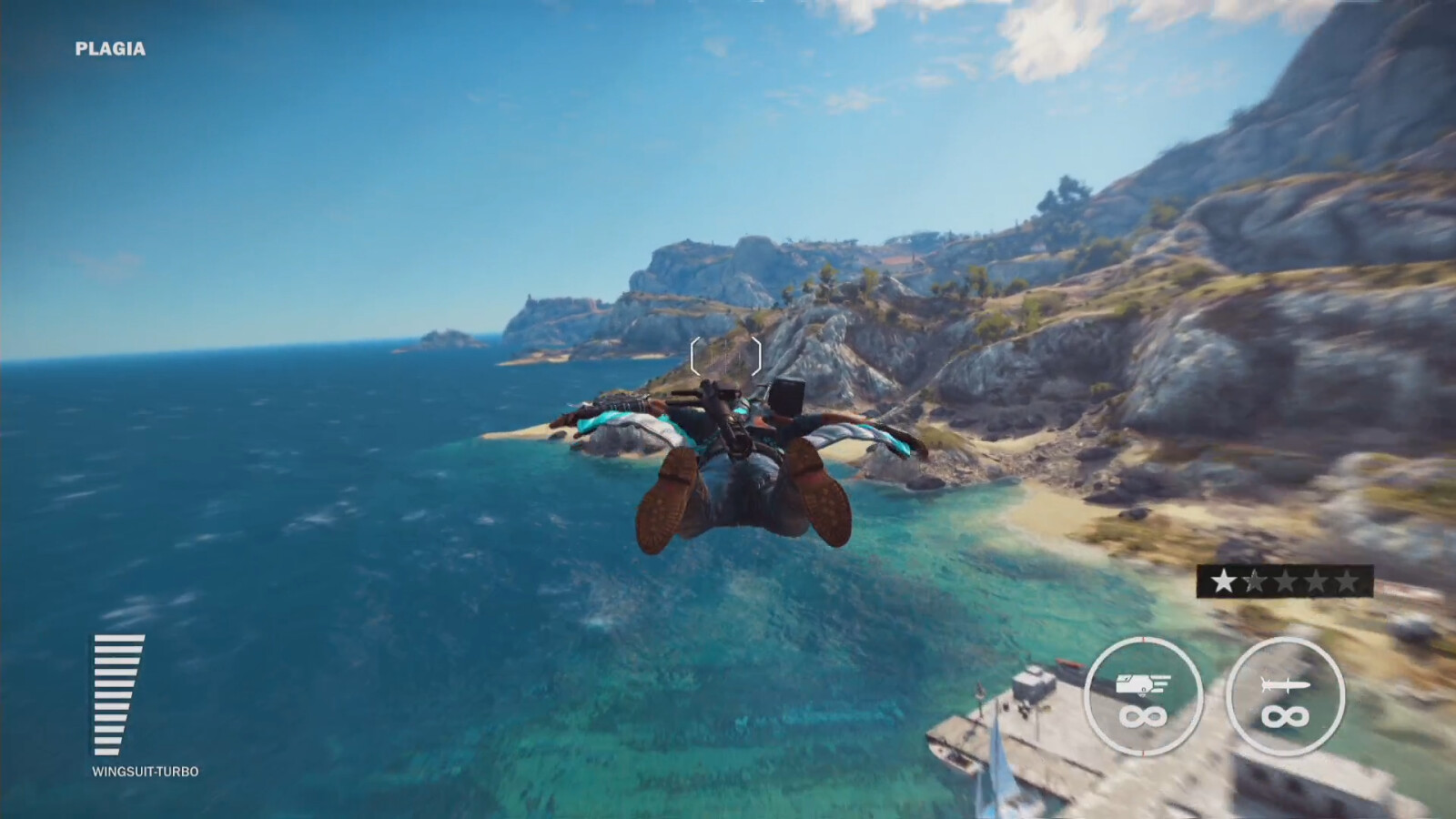 Der Wingsuit lässt sich auch im Hauptspiel verwenden.