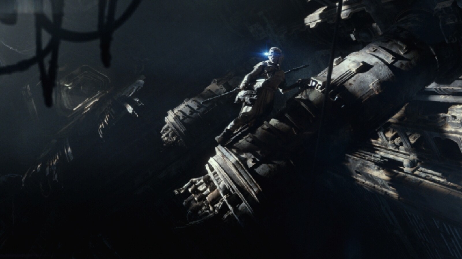 Rey wagt sich in dunkle Gewölbe.