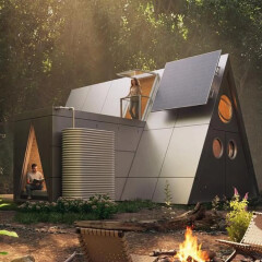 Camping House: Dieses Tiny House klappt sich wie ein Zelt auf - samt Küche und Bad