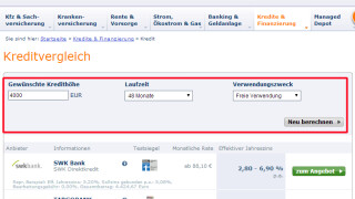 Vergleichsportale für Ratenkredite