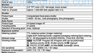 Datenblatt der kommenden Olympus E-PL7?