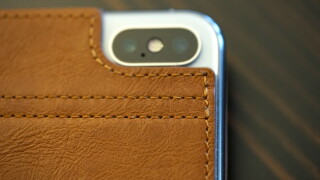 Olixar Slim Genuine Leather Flip iPhone X Wallet Case