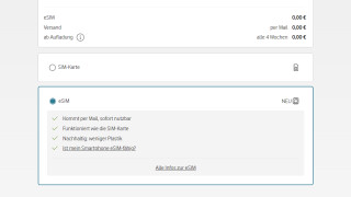 Bestellung der kostenlosen eSIM-Karte "CallYa" von Vodafone zur sofortigen Nutzung